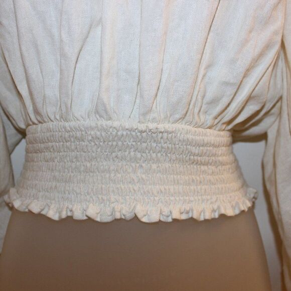 FOREVER 21Ivory  Blouse Women Size M Medium - Picture 4 of 10
